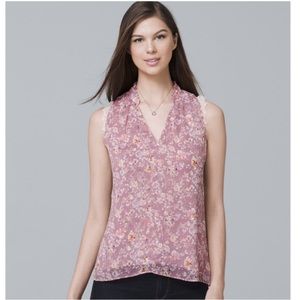 White House Black Market Floral Lace Top